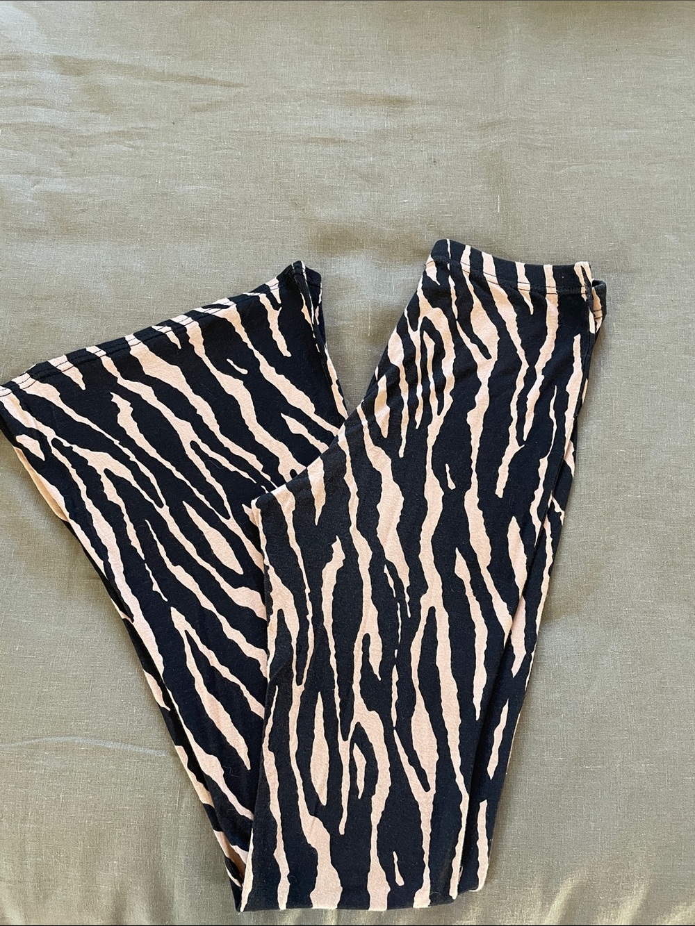 Nasty Gal Black and Beige Zebra Stripe Pants